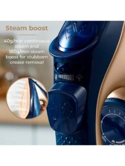 Tower 2400W Cord Cordless Steam Iron - Blue/Gold -Appliance Pro R3UHX SQ6 0000000088 NO COLOR SLd4
