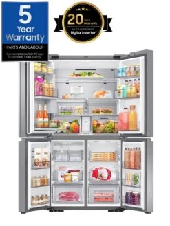 Samsung Family Hub RF65A977FSR/EU French Style Fridge Freezer With Beverage Center™ - F Rated - Real Stainless -Appliance Pro RAQJE SQ2 0000000035 SILVER SLd