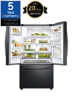 Samsung Series 8 RF23R62E3B1/EU French Style Fridge Freezer With Twin Cooling Plus™ - F Rated - Black Stainless -Appliance Pro RAQJH SQ2 0000000004 BLACK SLd