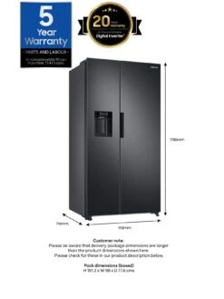 Samsung Series 7 RS67A8810B1/EU American Style Fridge Freezer With SpaceMax™ Technology - F Rated - Black Stainless -Appliance Pro RAQJP SQ7 0000000004 BLACK ICf