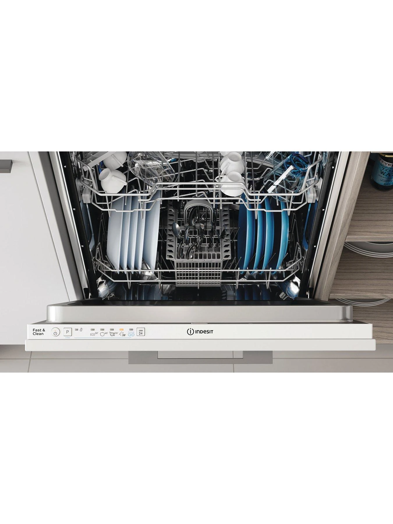 Indesit DIE2B19UK Built-In 13-Place, Full-Size Dishwasher - White 8 Indesit DIE2B19UK Built-In 13-Place, Full-Size Dishwasher - White - Image 6