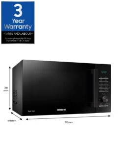 Samsung MC28A5125AK/EU 28-Litre, 900-watt Combination Microwave With Smart Humidity Sensor Technology - Black -Appliance Pro RKAWL SQ7 0000000088 NO COLOR ICf