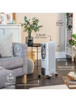 Russell Hobbs Oil-Filled Radiator - 7-Fin RHOFR5001 10 Russell Hobbs Oil-Filled Radiator - 7-Fin RHOFR5001 -Appliance Pro RLFVE SQ3 0000000013 WHITE SLd1