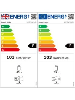 Russell Hobbs RHTTF67W-LCK Under Counter Mini Fridge Cooler - White 16 Russell Hobbs RHTTF67W-LCK Under Counter Mini Fridge Cooler - White -Appliance Pro RRCFH SQ7 0000000013 WHITE ICf