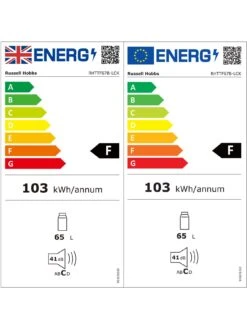 Russell Hobbs RHTTF67B-LCK Under Counter Mini Fridge Cooler - Black -Appliance Pro RRCFJ SQ7 0000000004 BLACK ICf
