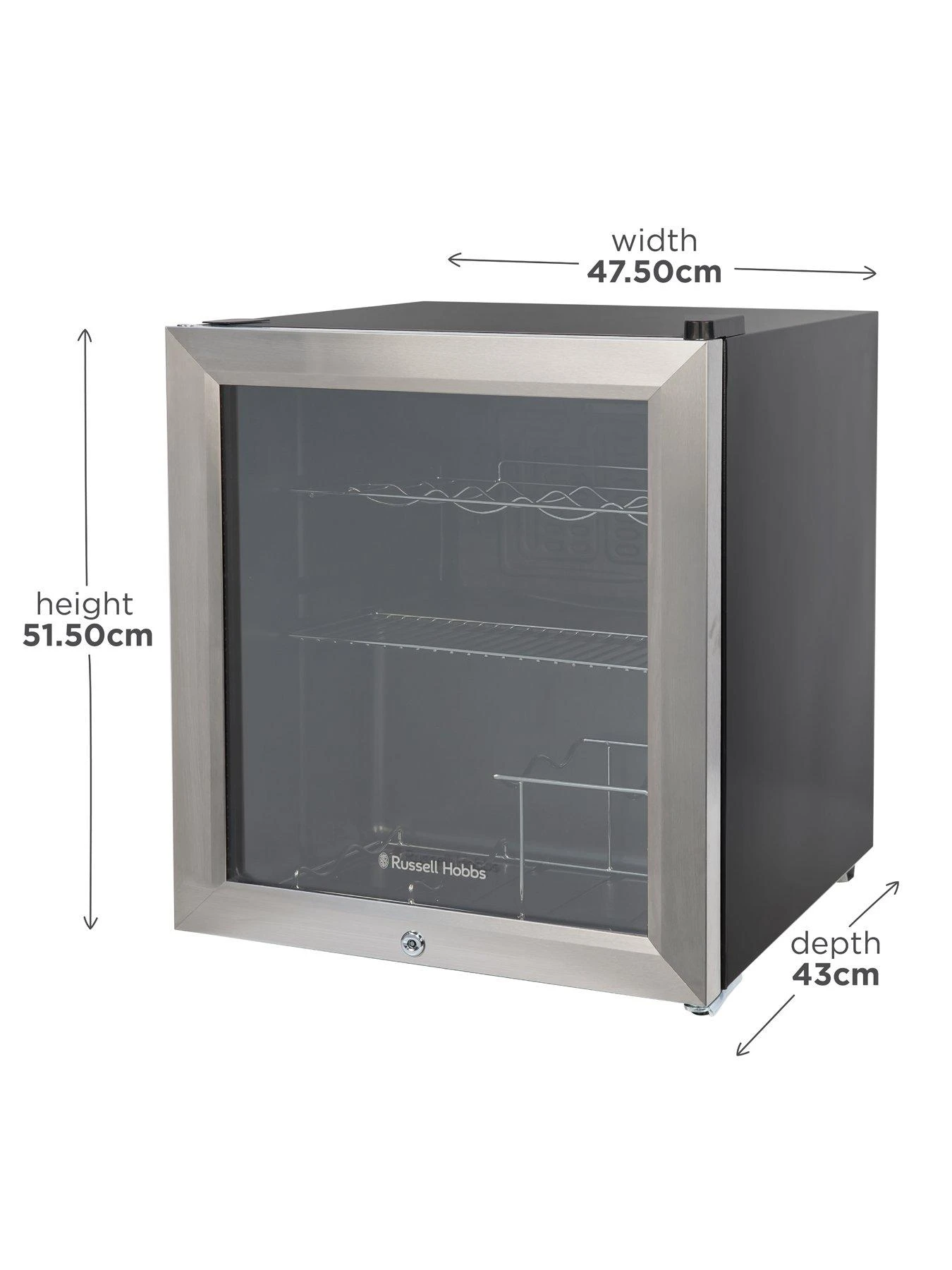 Russell Hobbs RHGWC3SS-C-LCK Beer & Wine Drinks Mini Fridge With Lock - Stainless Steel 4 Russell Hobbs RHGWC3SS-C-LCK Beer & Wine Drinks Mini Fridge With Lock - Stainless Steel - Image 2