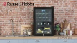 Russell Hobbs RHGWC4B-LCK  Beer & Wine Drinks Cooler With Lock- Black -Appliance Pro RRCFP SQ8 0000000004 BLACK DVvL