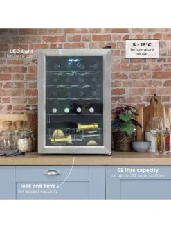 Russell Hobbs RHGWC4SS-LCK Beer & Wine Drinks Cooler With Lock- Stainless Steel -Appliance Pro RRCFQ SQ3 0000000035 SILVER SLd1