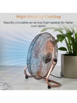 Tower T662000C High-Speed Velocity Floor Fan With Adjustable Tilt, Long-Life Motor, 18 Inch, 100W, Copper 10 Tower T662000C High-Speed Velocity Floor Fan With Adjustable Tilt, Long-Life Motor, 18 Inch, 100W, Copper -Appliance Pro RTEDY SQ3 0000001201 COPPER SLd1