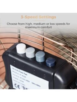 Tower T662000C High-Speed Velocity Floor Fan With Adjustable Tilt, Long-Life Motor, 18 Inch, 100W, Copper 11 Tower T662000C High-Speed Velocity Floor Fan With Adjustable Tilt, Long-Life Motor, 18 Inch, 100W, Copper -Appliance Pro RTEDY SQ4 0000001201 COPPER SLd2