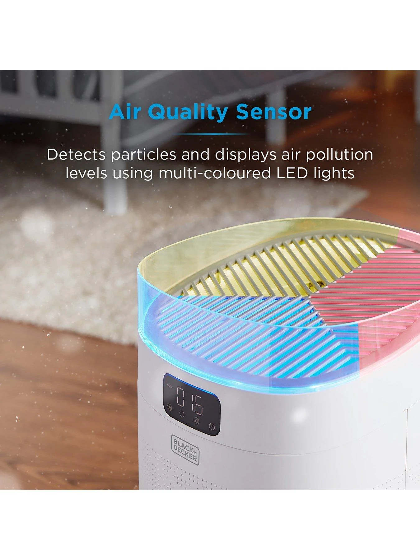 Black & Decker BXAP62002GB Air Purifier With Air Quality Sensor, 8-Hour Timer, White 8 Black & Decker BXAP62002GB Air Purifier With Air Quality Sensor, 8-Hour Timer, White - Image 6