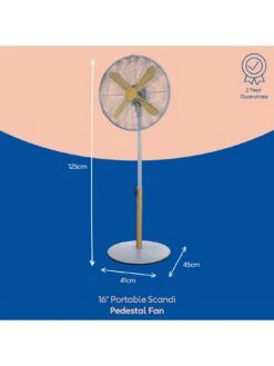 Russell Hobbs 16-inch Pedestal Fan - Grey -Appliance Pro RYCJT SQ5 0000000005 GREY SLd3