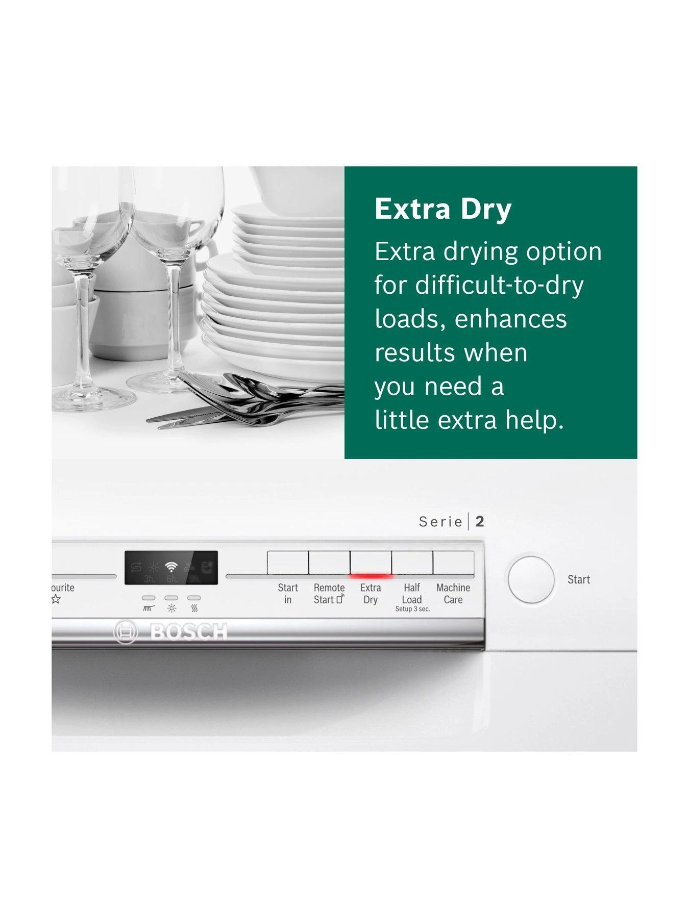 Bosch Serie 2 SMS2ITW08G WiFi Connected 12-Place Dishwasher - White 8 Bosch Serie 2 SMS2ITW08G WiFi Connected 12-Place Dishwasher - White - Image 6