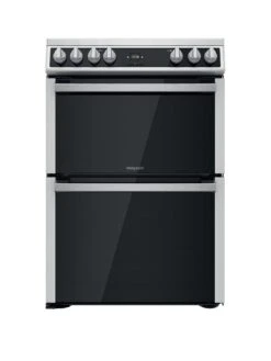 Hotpoint HDT67V9H2CX 60cm Wide Double Oven Electric Cooker With Ceramic Hob - White
