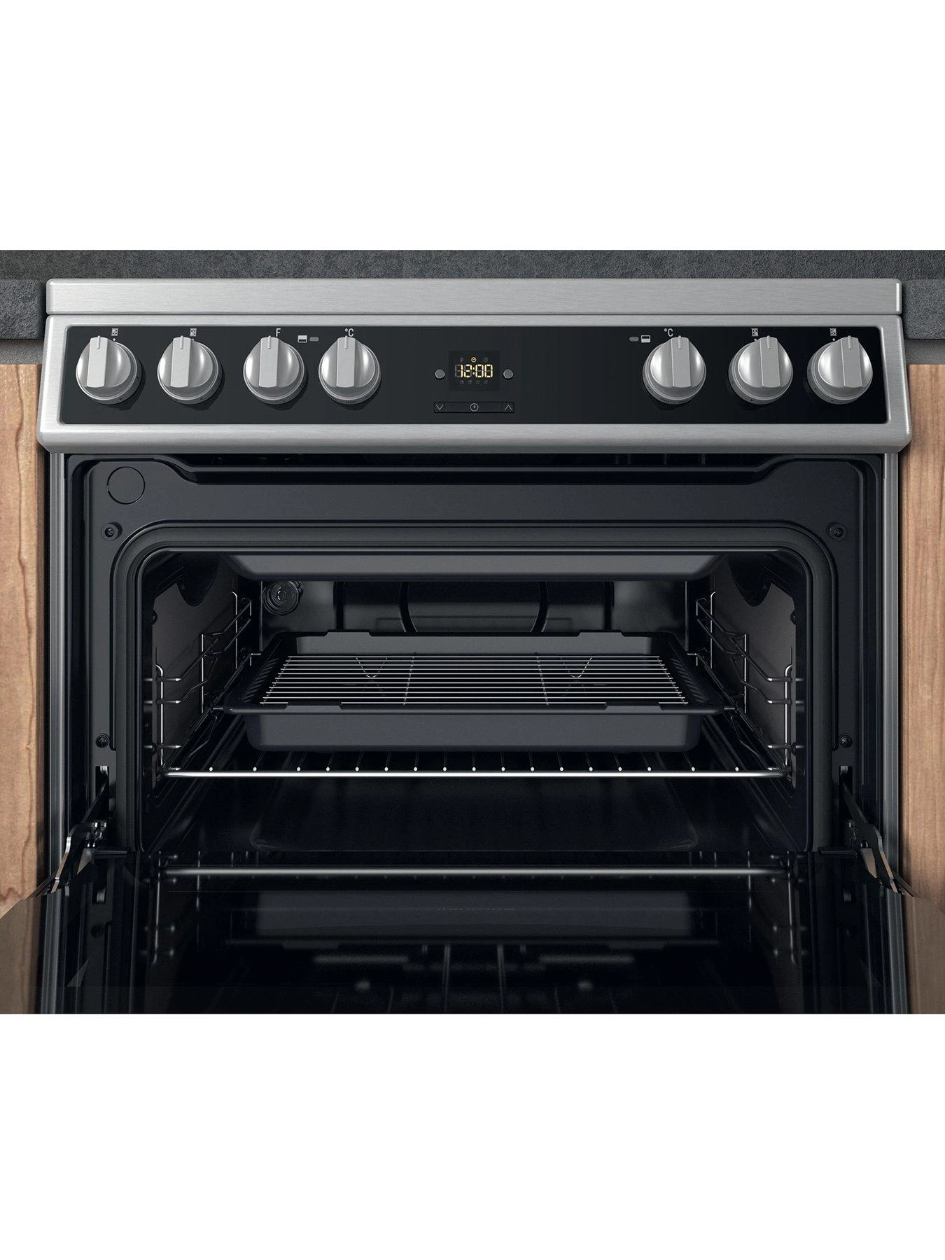 Hotpoint HDT67V9H2CX 60cm Wide Double Oven Electric Cooker With Ceramic Hob - White 8 Hotpoint HDT67V9H2CX 60cm Wide Double Oven Electric Cooker With Ceramic Hob - White - Image 6