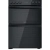 Indesit ID67V9KMB 60cm Wide Double Oven Electric Cooker With Ceramic Hob - Black -Appliance Pro T766C SQ1 0000000004 BLACK SLf