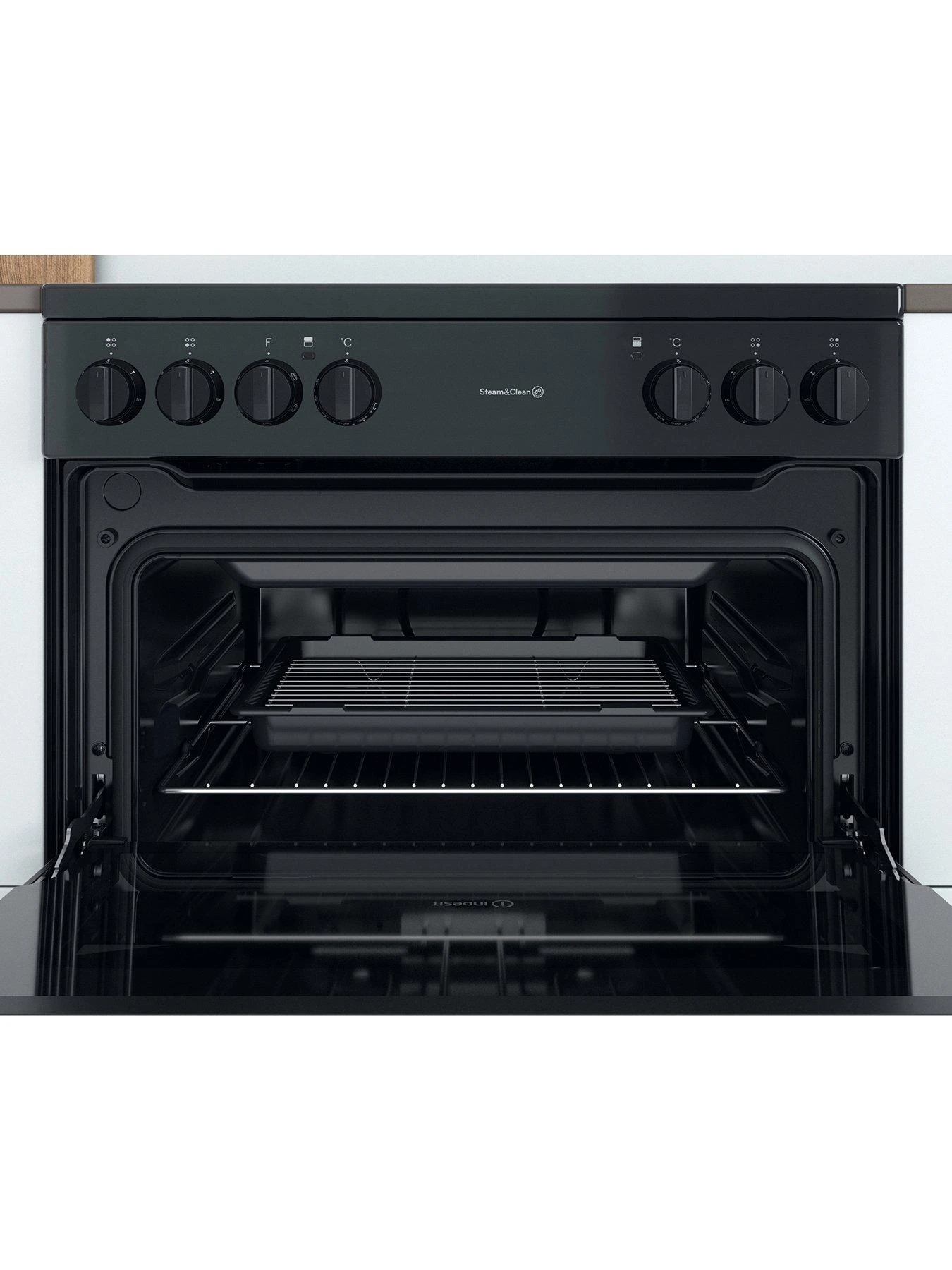 Indesit ID67V9KMB 60cm Wide Double Oven Electric Cooker With Ceramic Hob - Black 8 Indesit ID67V9KMB 60cm Wide Double Oven Electric Cooker With Ceramic Hob - Black - Image 6