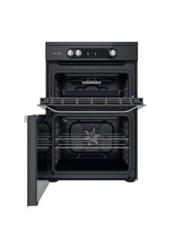 Hotpoint HDM67I9H2CB 60cm Wide Double Oven Electric Cooker With Induction Hob -  Black -Appliance Pro T766E SQ2 0000000004 BLACK SLd