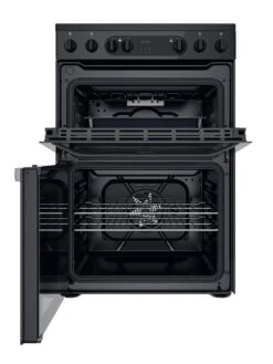 Hotpoint HDM67V9CMB 60cm Wide Double Oven Electric Cooker With Ceramic Hob - Black -Appliance Pro T766J SQ2 0000000004 BLACK SLd