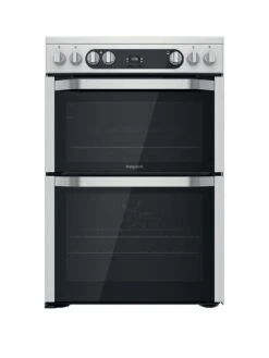 Hotpoint HDM67V9HCX 60cm Wide Double Oven Cooker With Ceramic Hob - Stainless Steel