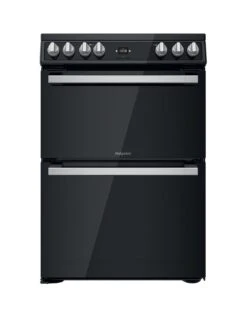 Hotpoint HDT67V9H2CB 60cm Wide Double Oven Cooker With Ceramic Hob - Black