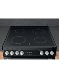 Hotpoint HDT67V9H2CB 60cm Wide Double Oven Cooker With Ceramic Hob - Black -Appliance Pro T766P SQ5 0000000004 BLACK SLd3