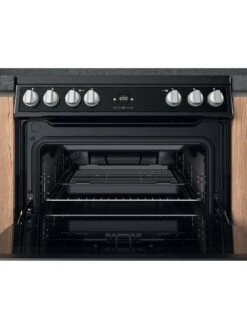 Hotpoint HDT67V9H2CB 60cm Wide Double Oven Cooker With Ceramic Hob - Black -Appliance Pro T766P SQ6 0000000004 BLACK SLd4