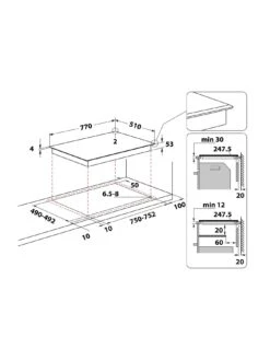 Hotpoint ACP778CBA 77cm Wide Built-in Induction Hob - Black -Appliance Pro T7CLM SQ7 0000000004 BLACK ICf