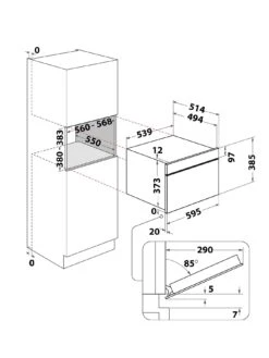 Hotpoint MD554IXH 60cm Wide Built-in Microwave With Grill - Stainless Steel -Appliance Pro T7CM7 SQ7 0000000166 STAINLESS STEEL ICf
