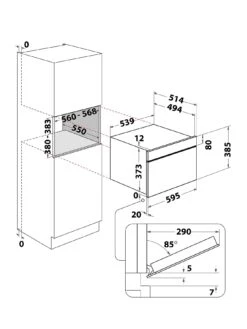 Hotpoint MD454IXH 60cm Built-in Microwave With Grill - Stainless Steel -Appliance Pro T7CMH SQ7 0000000166 STAINLESS STEEL ICf