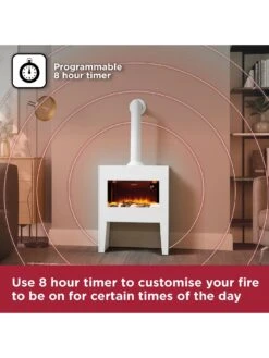 Black & Decker Portable Stove - White Wooden Cabinet With Chimney -Appliance Pro T7DFW SQ5 0000000013 WHITE SLd3