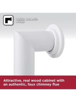 Black & Decker Portable Stove - White Wooden Cabinet With Chimney -Appliance Pro T7DFW SQ6 0000000013 WHITE SLd4