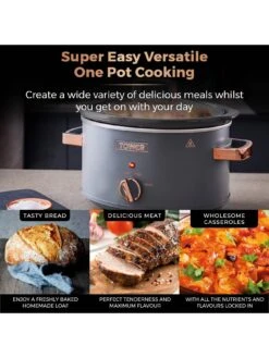 Tower Cavaletto Slow Cooker 3.5l - Grey -Appliance Pro T7EWY SQ4 0000000005 GREY SLd2