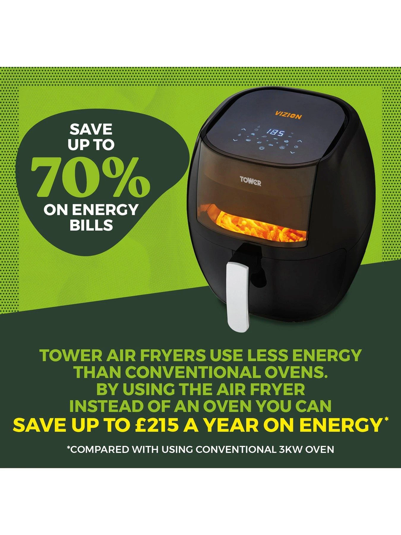 Tower Vortx Vizion 7L Digital Air Fryer 5 Tower Vortx Vizion 7L Digital Air Fryer - Image 3