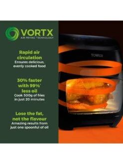 Tower Xpress Pro Combo Vortx 10-in-1 Digital Air Fryer Oven 11L Black T17076 -Appliance Pro T7F43 SQ4 0000000099 N A SLd1