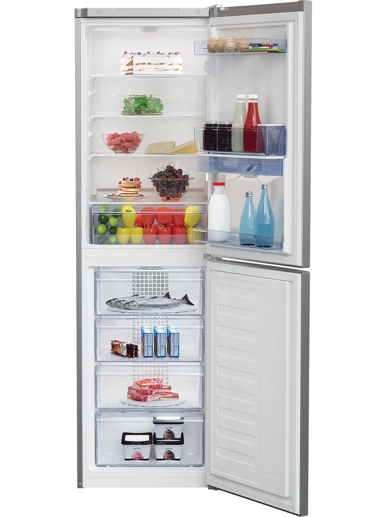 Beko CFG3582DS 55cm Wide Frost-Free Fridge Freezer - Silver 5 Beko CFG3582DS 55cm Wide Frost-Free Fridge Freezer - Silver - Image 3