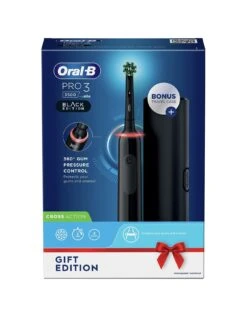 Oral B Oral-B Pro 3 - 3500 Cross Action - Black Electric Toothbrush Designed By Braun + Bonus Travel Case -Appliance Pro T9AJP SQ2 0000000088 NO COLOR SLp
