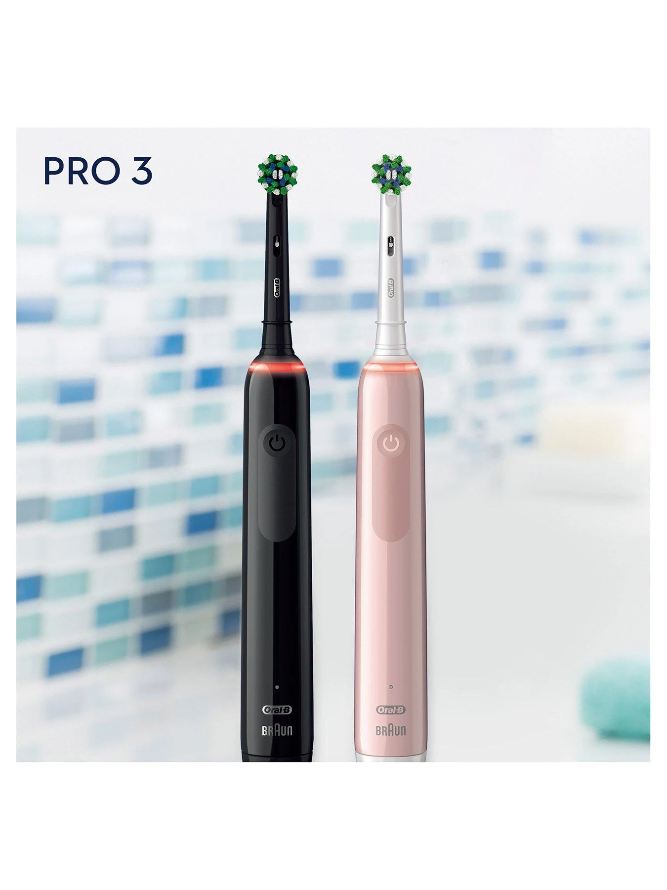 Oral B Oral-B Pro 3 - 3900 Cross Action - Black & Pink Electric Toothbrushes Designed By Braun 4 Oral B Oral-B Pro 3 - 3900 Cross Action - Black & Pink Electric Toothbrushes Designed By Braun - Image 2