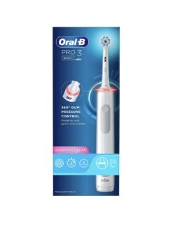 Oral B Oral-B Pro 3 - 3000 Sensitive Clean - White Electric Toothbrush Designed By Braun -Appliance Pro T9AK6 SQ2 0000000088 NO COLOR SLp
