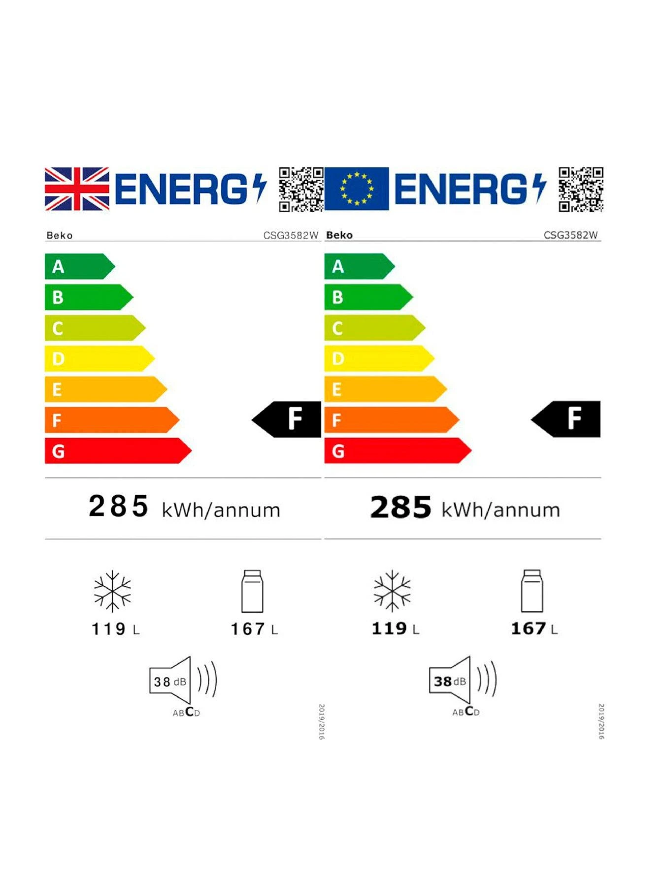 Beko CSG3582W 50/50 Fridge Freezer - White 9 Beko CSG3582W 50/50 Fridge Freezer - White - Image 7