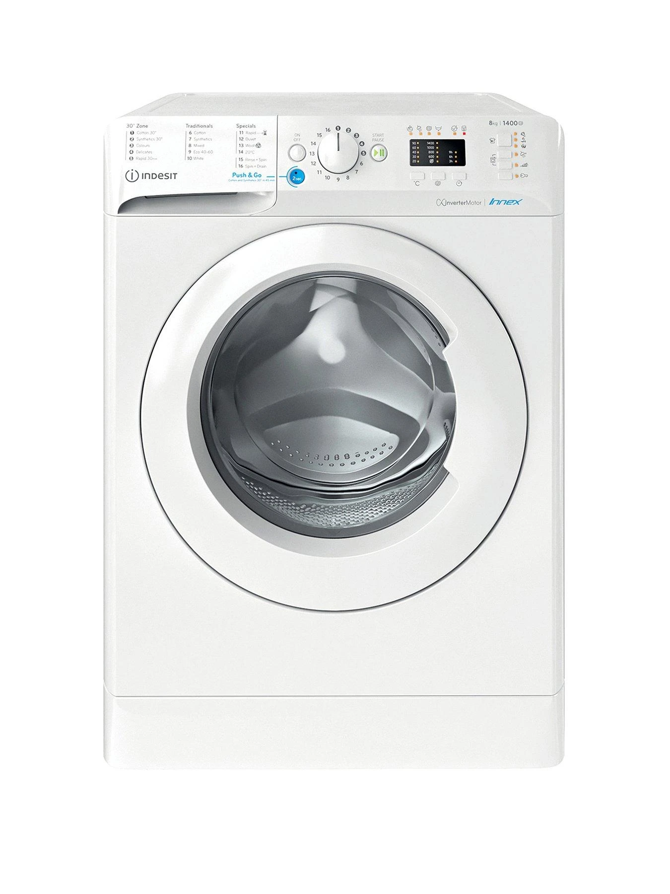 Indesit Innex BWA81485XWUKN 8kg Load, 1400 Spin Washing Machine - White 3 Indesit Innex BWA81485XWUKN 8kg Load, 1400 Spin Washing Machine - White