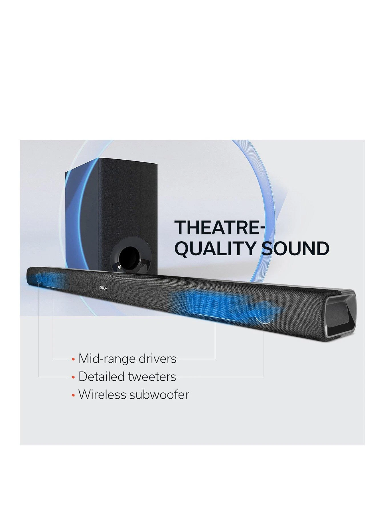 Denon DHT-S316 2.1 Mid-size Soundbar With Wireless Subwoofer 5 Denon DHT-S316 2.1 Mid-size Soundbar With Wireless Subwoofer - Image 3