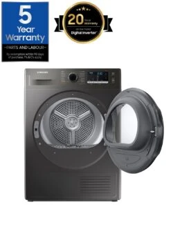 Samsung Series 5 DV80TA020AX/EU OptimalDry™ Heat Pump Tumble Dryer - 8kg Load A++ Rated – Graphite -Appliance Pro TLGD4 SQ2 0000000527 GRAPHITE SLd