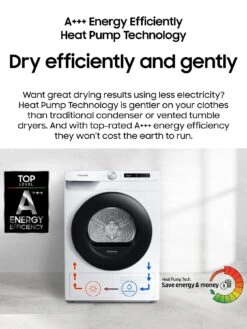 Samsung Series 5 DV80TA020AX/EU OptimalDry™ Heat Pump Tumble Dryer - 8kg Load A++ Rated – Graphite -Appliance Pro TLGD4 SQ4 0000000527 GRAPHITE SLd2