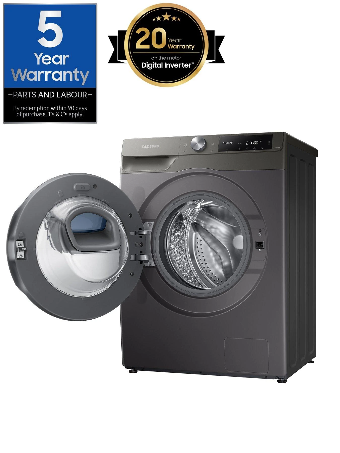 Samsung Series 7 WW10T684DLN/S1 Addwash™ And Auto Dose Washing Machine - 10.5kg Load 1400rpm Spin A Rated – Graphite 4 Samsung Series 7 WW10T684DLN/S1 Addwash™ And Auto Dose Washing Machine - 10.5kg Load 1400rpm Spin A Rated – Graphite - Image 2