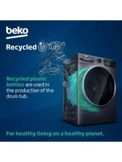 Beko WDEY854P44QG 8kg Wash 5kg Dry 1400 Spin RecycledTub™ Washer Dryer - Graphite -Appliance Pro TPKPX SQ7 0000000527 GRAPHITE ICf