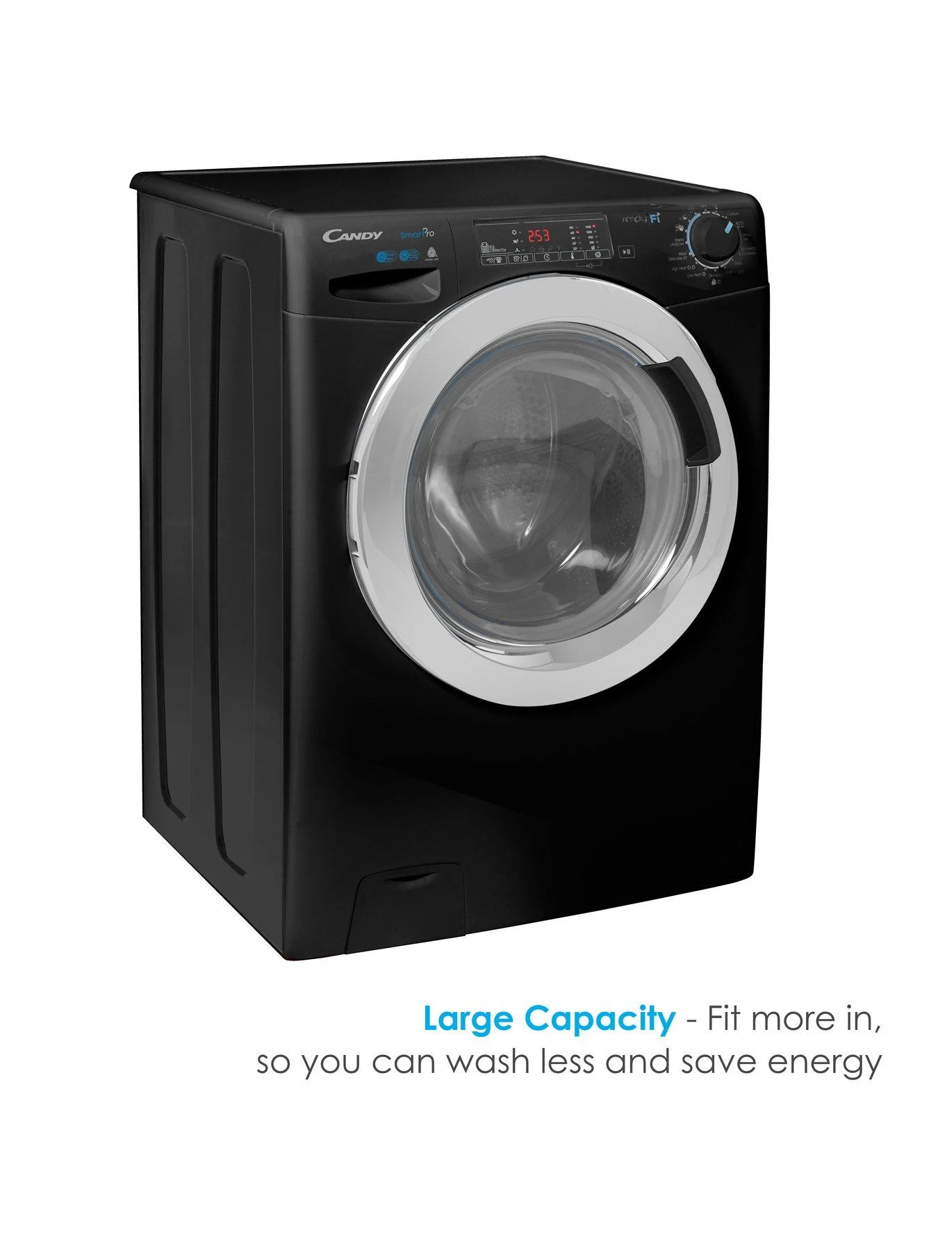 Candy Smart Pro 9kg Wash, 6kg Dry, 1400 Spin Washer Dryer - Black 4 Candy Smart Pro 9kg Wash, 6kg Dry, 1400 Spin Washer Dryer - Black - Image 2