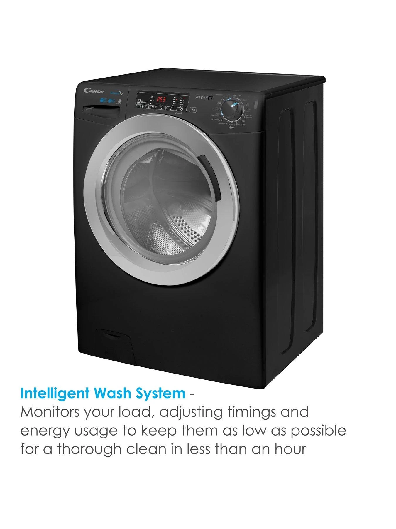 Candy Smart Pro 9kg Wash, 6kg Dry, 1400 Spin Washer Dryer - Black 5 Candy Smart Pro 9kg Wash, 6kg Dry, 1400 Spin Washer Dryer - Black - Image 3