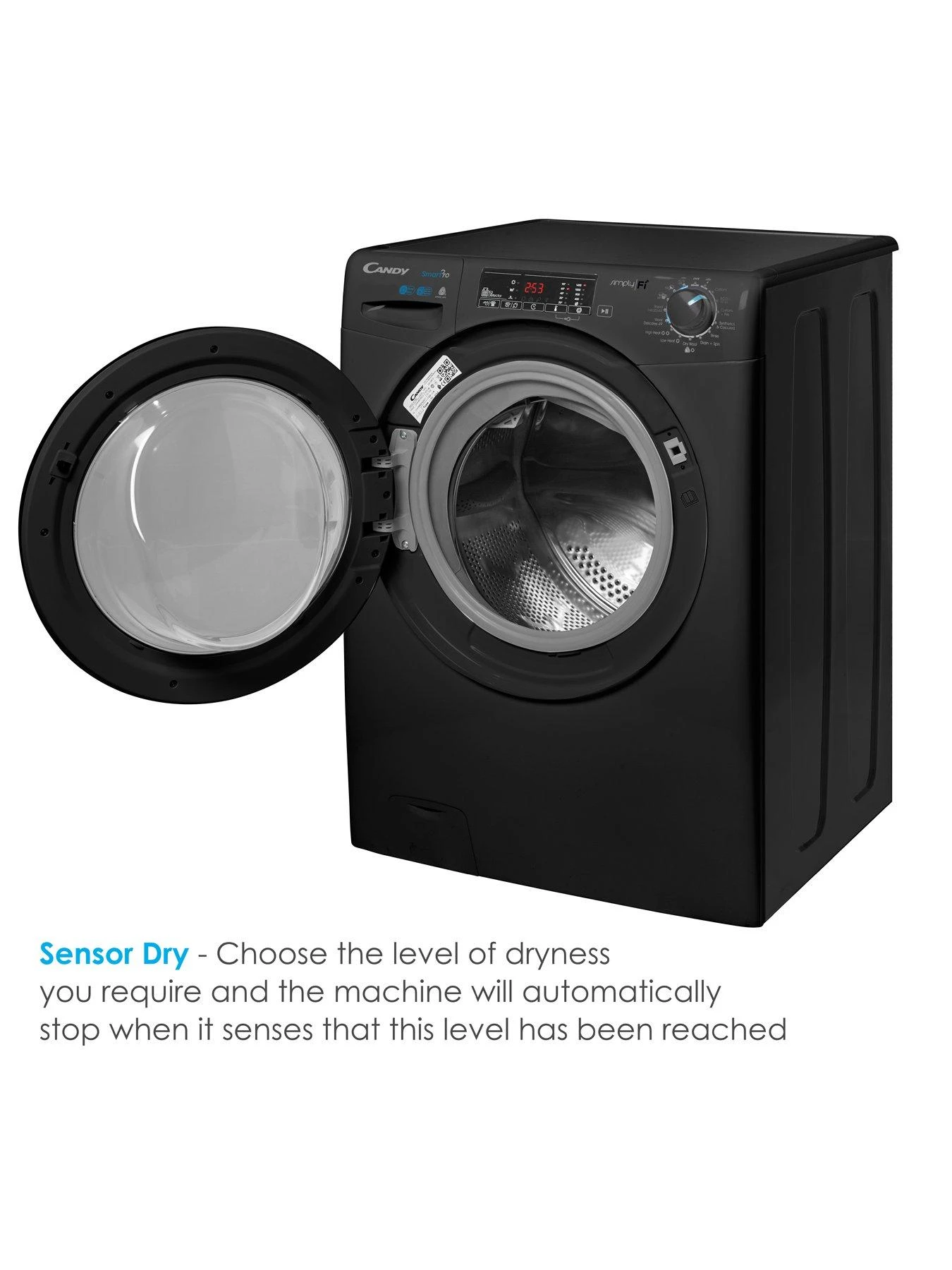 Candy Smart Pro 9kg Wash, 6kg Dry, 1400 Spin Washer Dryer - Black 6 Candy Smart Pro 9kg Wash, 6kg Dry, 1400 Spin Washer Dryer - Black - Image 4