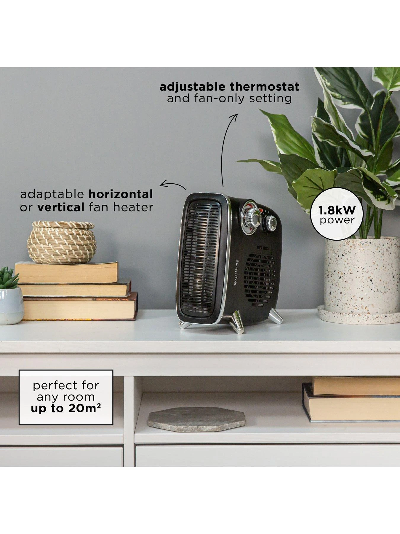 Russell Hobbs Vertical & Horizontal Retro Heater 6 Russell Hobbs Vertical & Horizontal Retro Heater - Image 4
